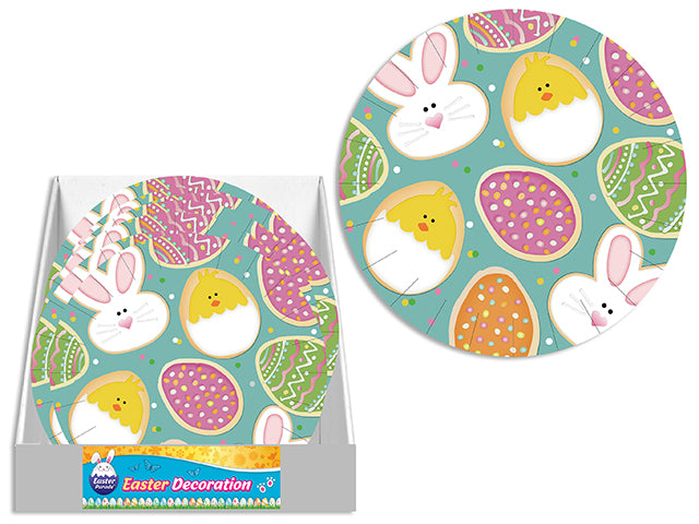 8Ct 7In Easter Round Plates In Display. 2 Asst.Styles. 12/Display.