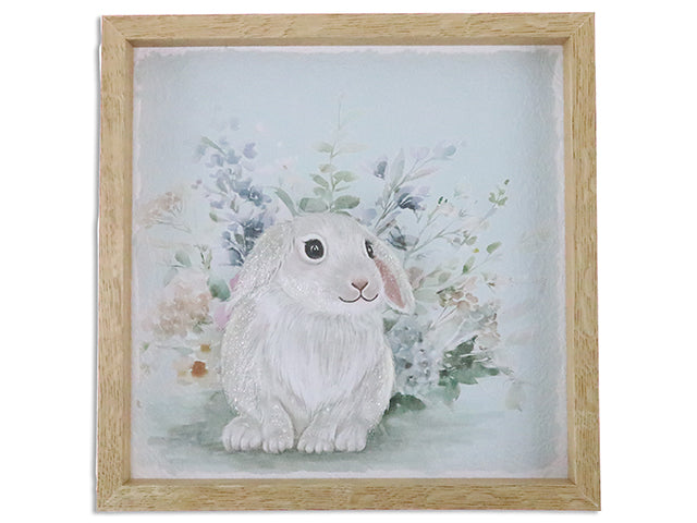 11-7/8in Easter Pastel Bunny Parchment Paper Framed Decor.