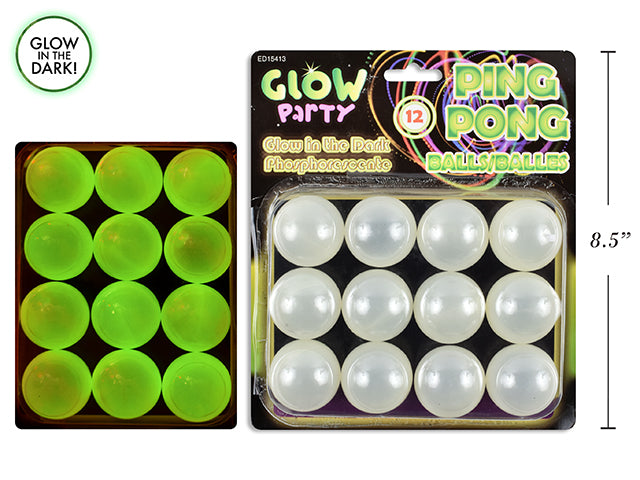 Glow In The Dark Ping Pong Balls 12 Pack