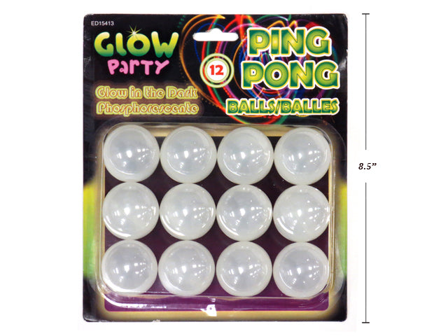 Glow In The Dark Ping Pong Balls 12 Pack