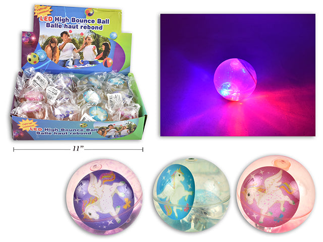 LED Glitter Unicorn High Bounce Water Ball