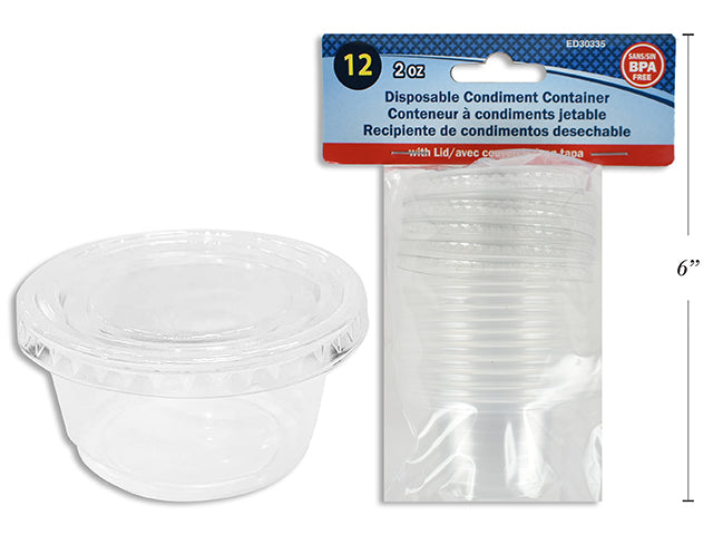 Disposable Condiment Container With Lid