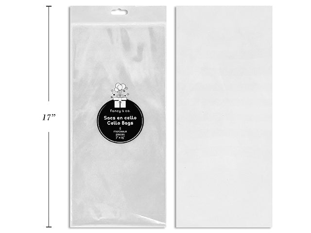 30 Micron Clear Cello Bag 5 Pcs 7''X15''