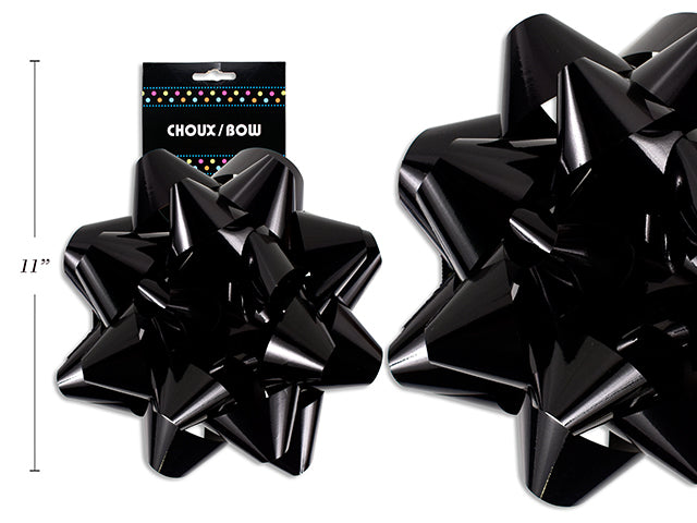 10" Star Bow Metallic Black