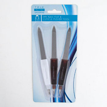 Nail File And Cuticle Pusher 3 Pack
