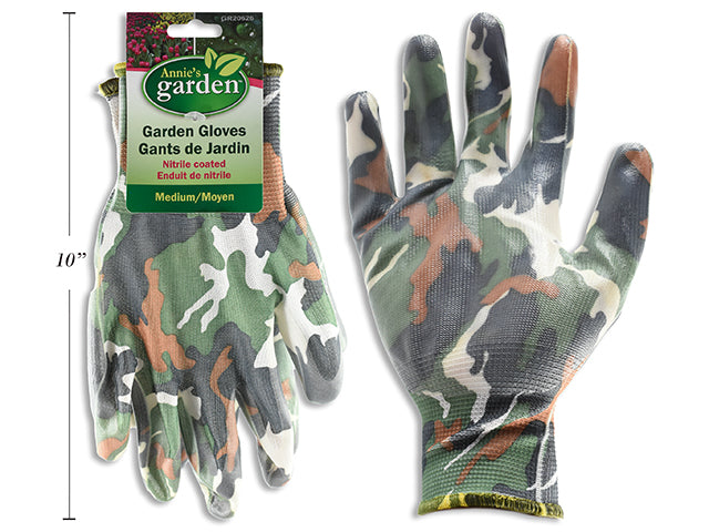Nitrile Coated Camouflage Print Gardening Garden Gloves