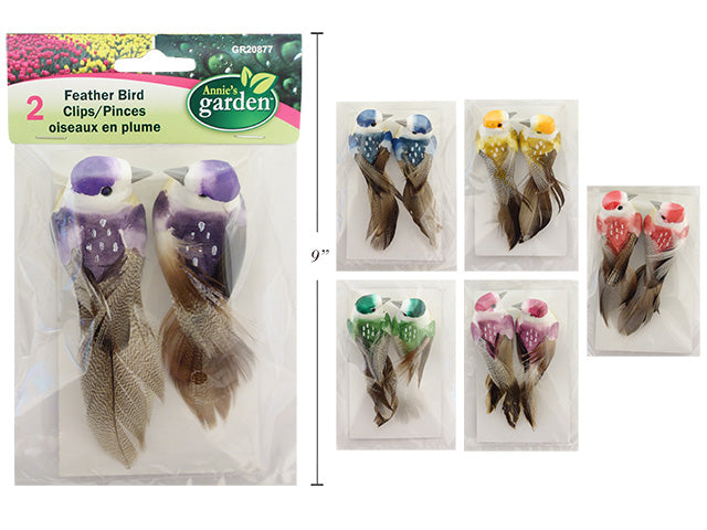 Decorative Feather Wire Bird Clips