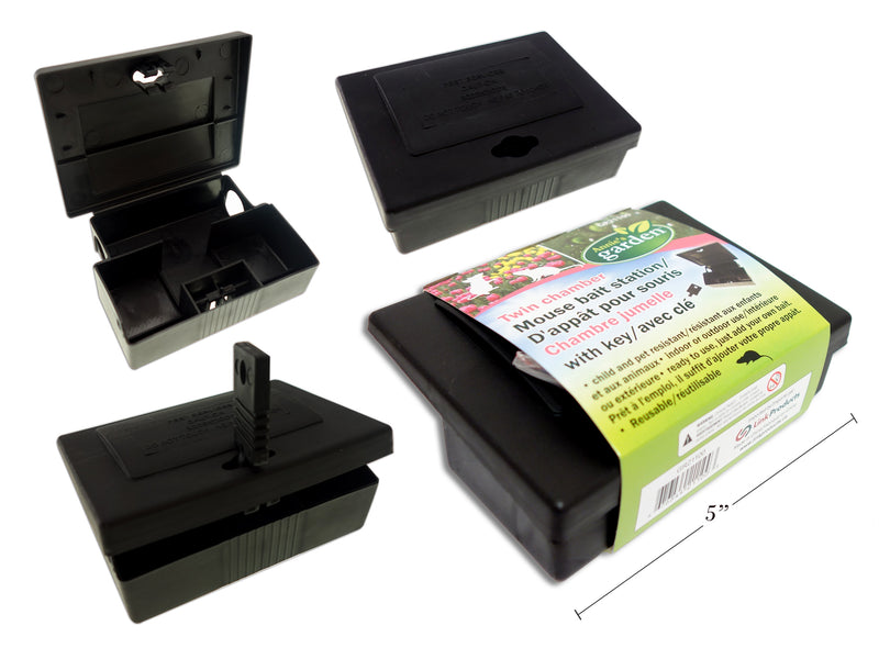 Twin Chamber Mouse Bait Station With Key