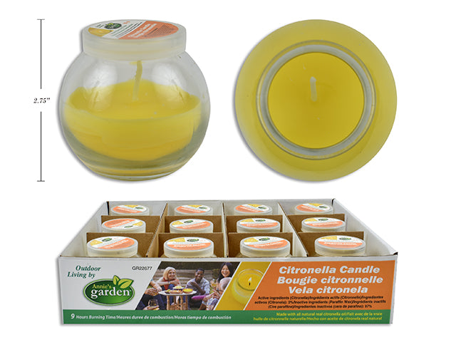 Garden Citronella Candle In Glass Jar