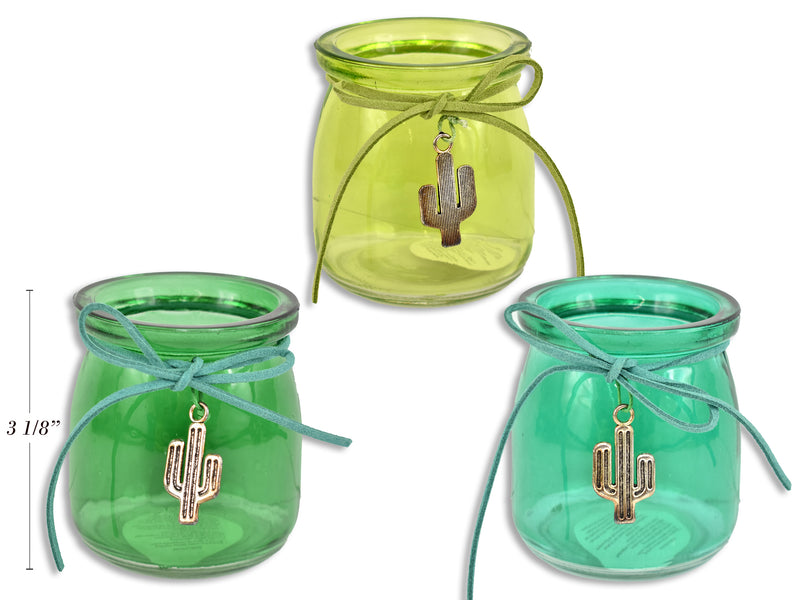 Cactus Votive Candle Holder With Pewter Cactus Toggle
