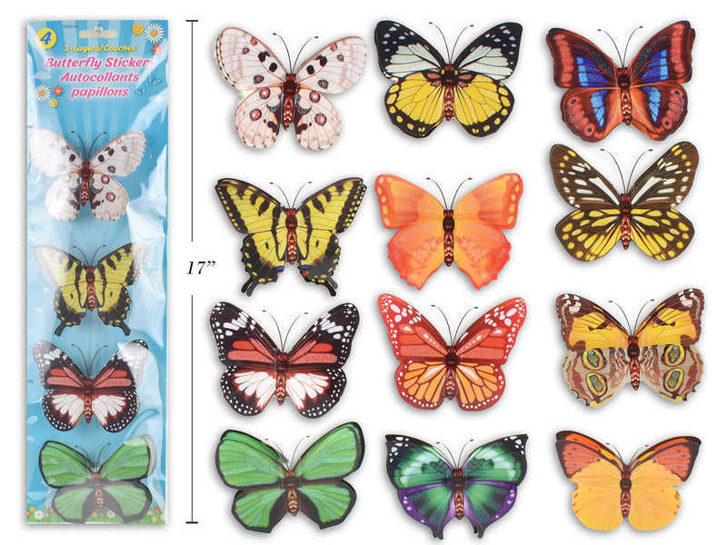 PVC Butterfly Stickers 4 Stickers