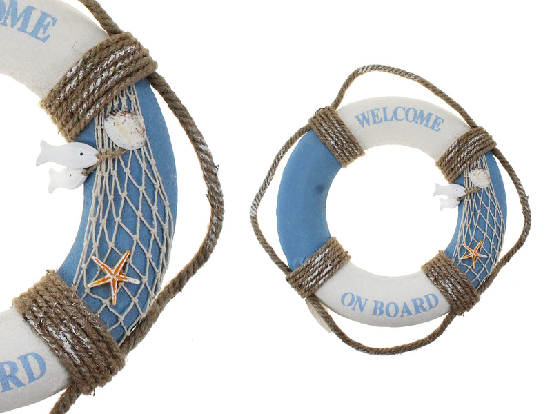 Jute Wrapped Foam Life Buoy Welcome Plaque With Twisted Jute Hanger
