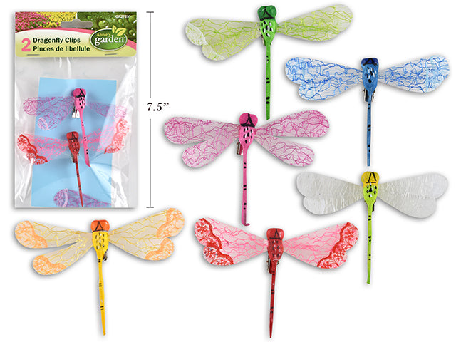 Iridescent Wings Dragonfly Clips