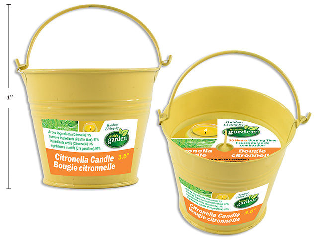 Garden Citronella Candle In Tin Pails