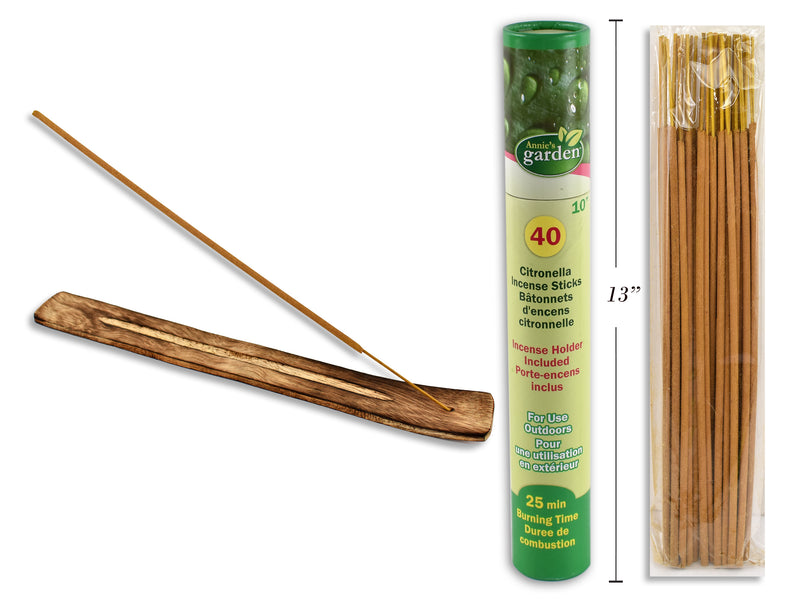 Garden Citronella Sticks With Holder Cylinder 40 Pack