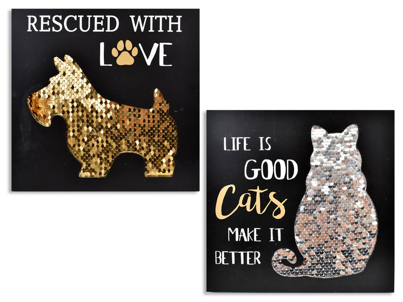 Pets Shadow Box With Sequin Cat Or Dog