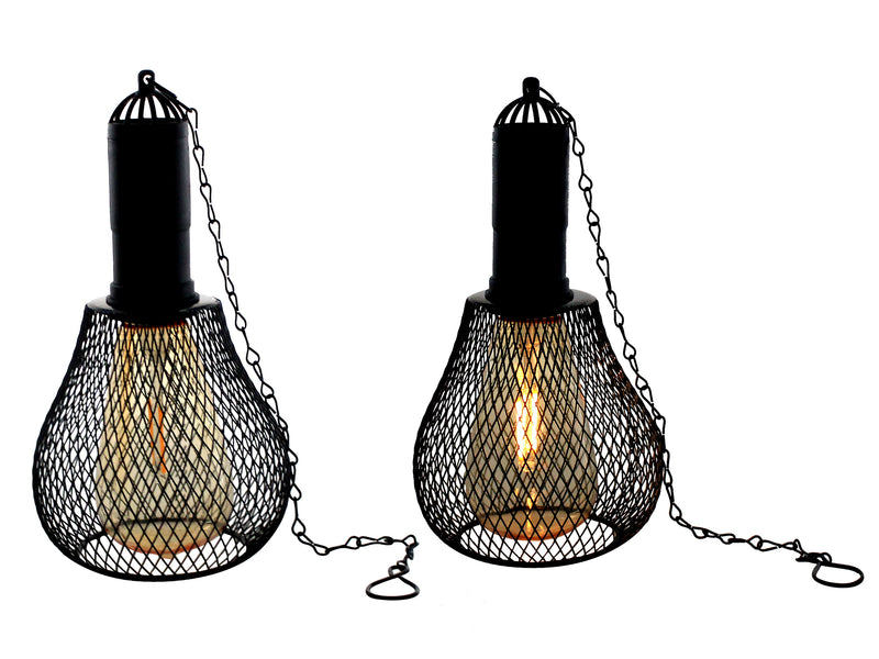 Hanging Metal Mesh Frame Tungsten Pendant Light