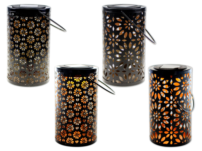 Solar LED Flower Projection Lantern With Handle