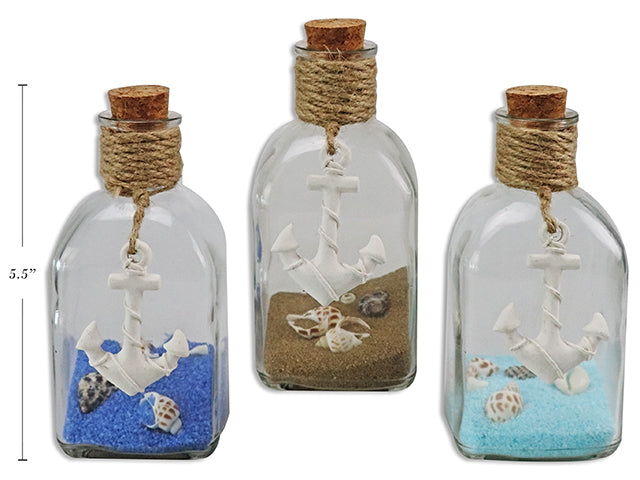 Nautical Glass Decorative Sand Bottle
