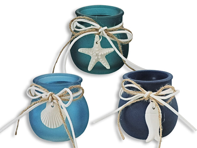 Nautical Frosted Glass Candle Holder