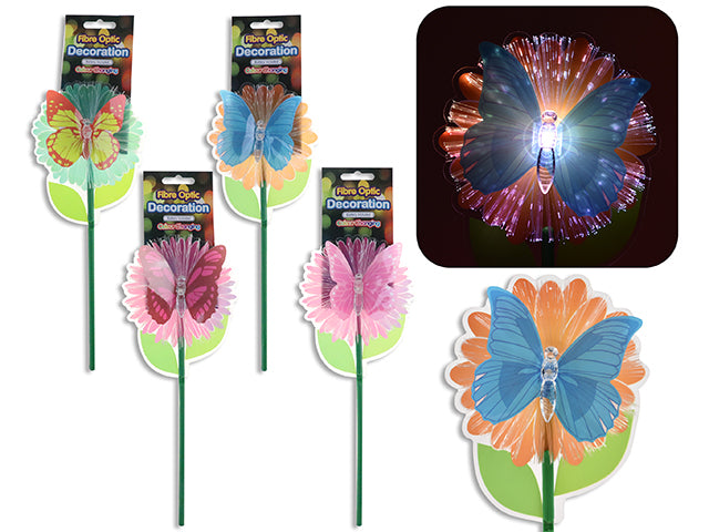 Fiber Optic Color Changing Butterfly Flower Stake