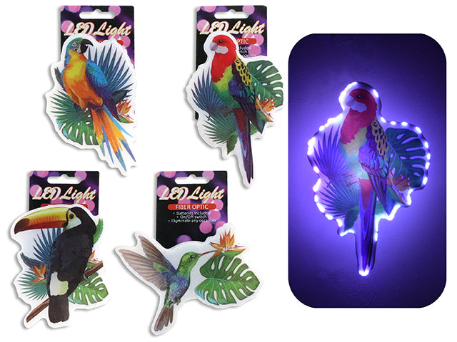 Fiber Optic Color Changing Die Cut Tropical Bird Wall Decor