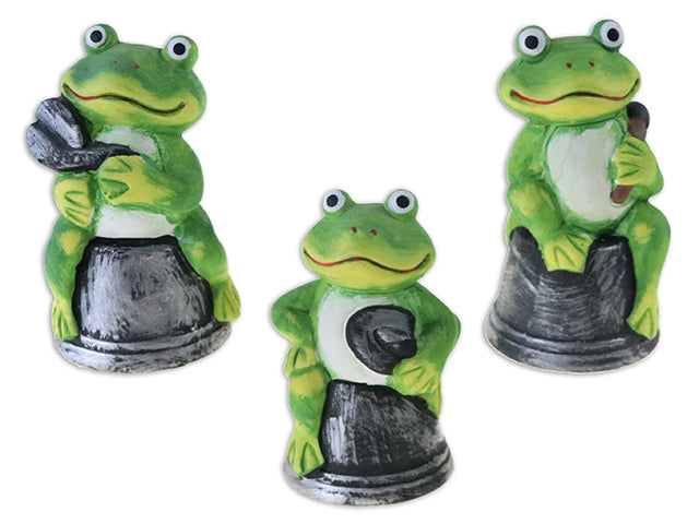 Terracotta Garden Frog Sitting On Pot