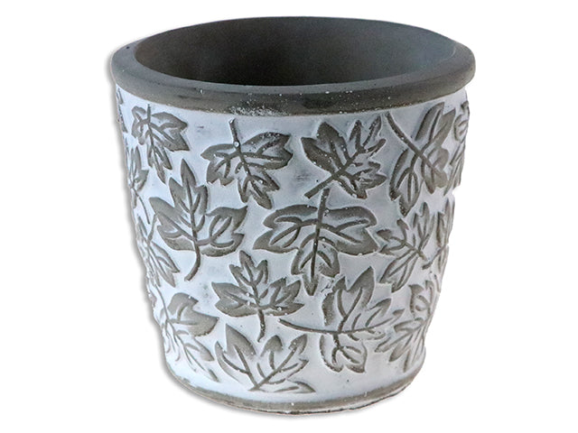 Cement Embossed Leaves Planter