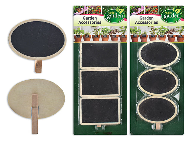 Wooden Chalkboard Garden Clips