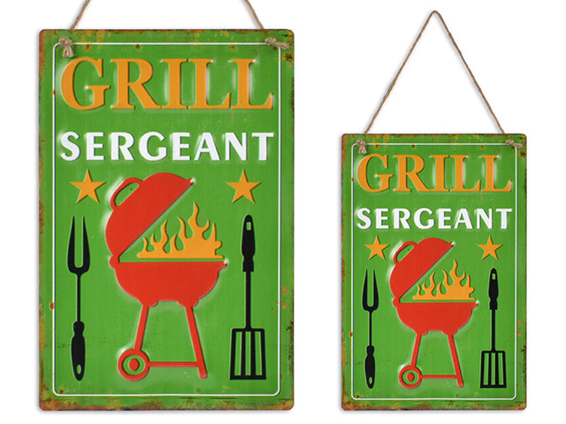 Embossed Grill Sergeant Metal Sign
