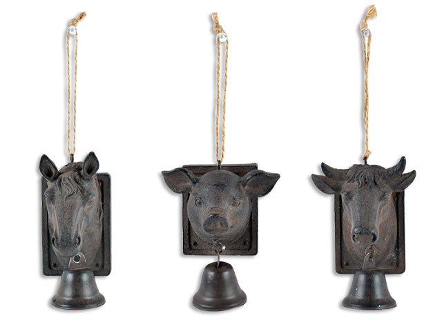 Rustic Cast Iron Animal Head Hanging Bell