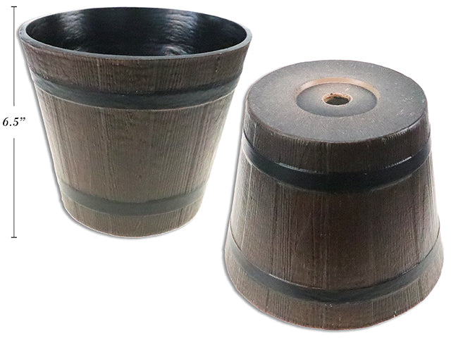 Wooden Barrel Bamboo Bio Planter Small