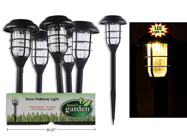 18In Solar Led Industrial Lantern Garden Stake In Pdq. Warm White. 12/Dsp.