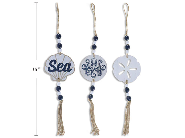 Beaded 3D Nautical Hanging Decoration With Jute Tassel