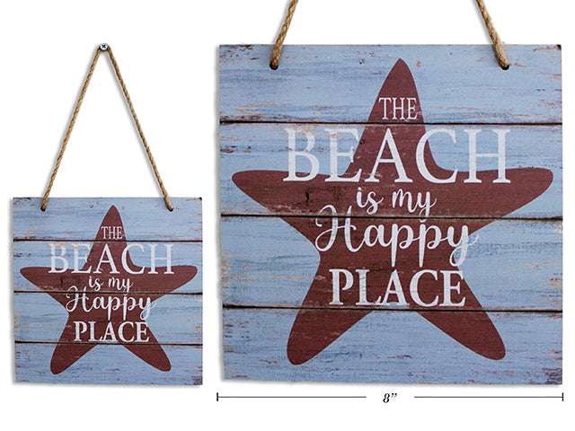 Nautical Square Hanging Wall Plaque With Jute Hanger