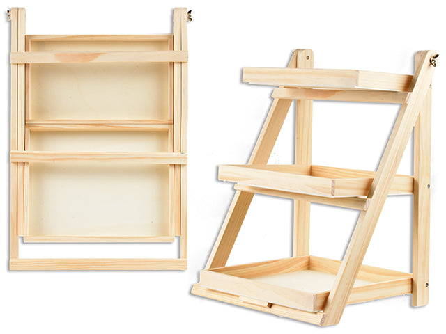 16.14In(H) Pine 3-Tier Ladder Tray. Natural Colour Only. Cht.