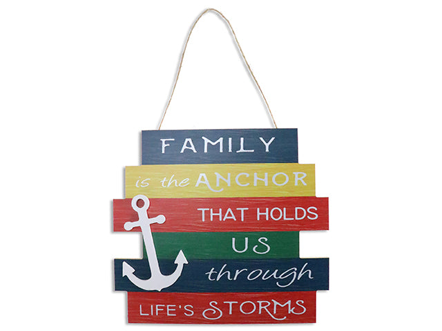 17.7in(H) x 11.8in(L) 3-D Anchor Multi-Tone MDF Plank Wall Plaque. Cht.