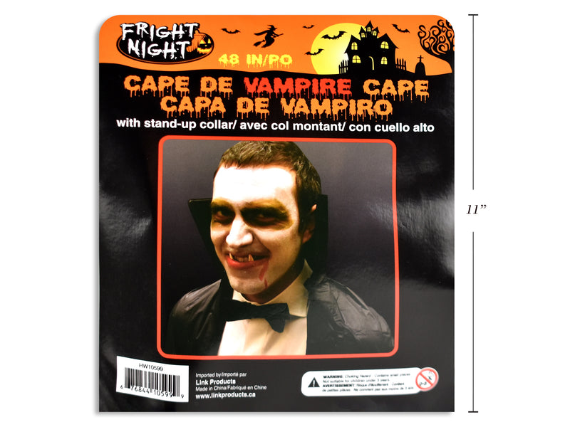 Vampire Cape With Stand Up Collar