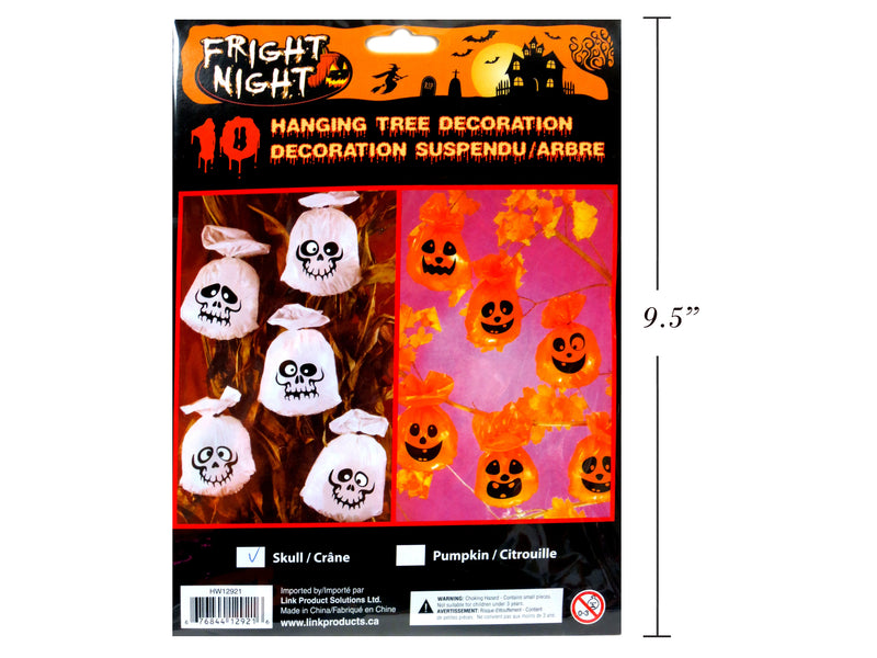 Halloween Plastic Hanging Tree Decoration 10 Pack