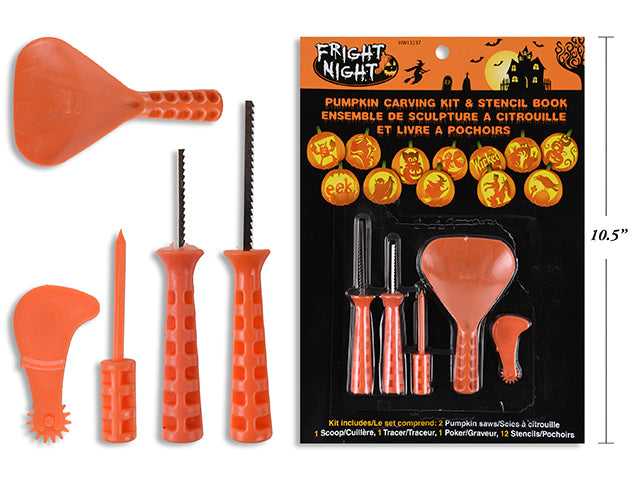 Pumpkin Carving Kit And Stencil Book 5 Pack