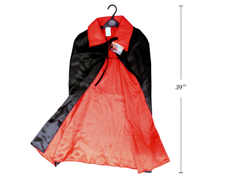 Deluxe Satin Vampire Cape With Stand Up Collar