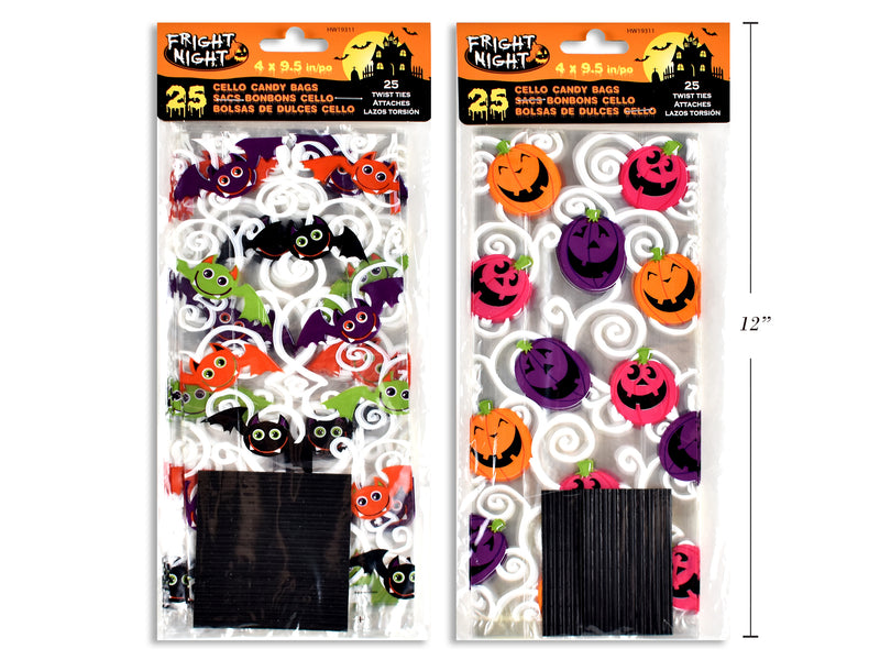 Day Of The Dead Halloween Cello Candy Bags 25 Pack