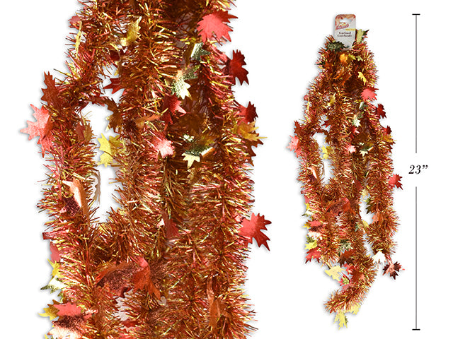 Chunky Embossed Maple Leaf Tinsel Garland