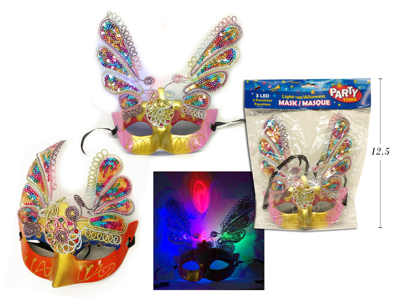 Led 3 Functions Light Up Sequin Mask