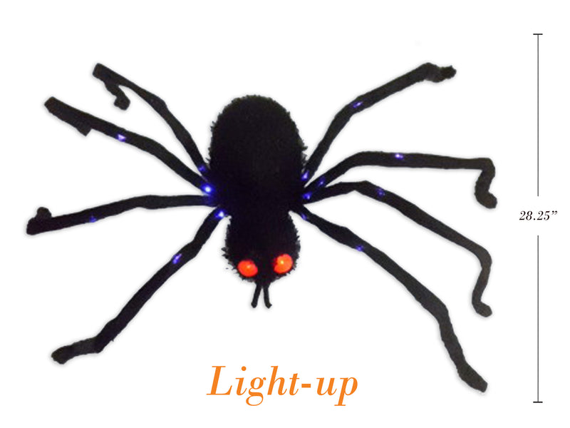 Light Up Shaggy Spider With Bendable Legs