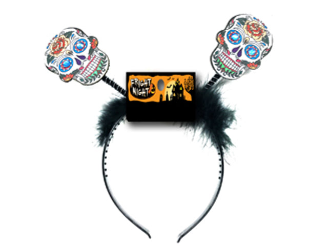 Printed Pleather Day Of The Dead Head Boppers