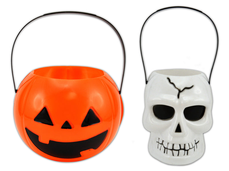 Halloween Skull Or Pumpkin Trick Or Treat Pail