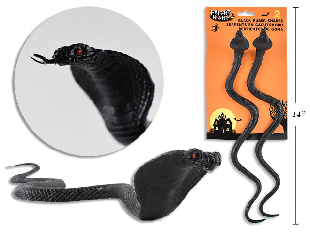 Black Rubber Snakes 2 Pack