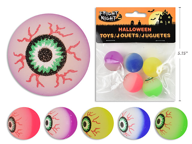 Halloween 2 Tone High Bounce Eye Balls 5 Pack
