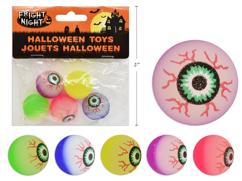 Halloween 2 Tone High Bounce Eye Balls 5 Pack